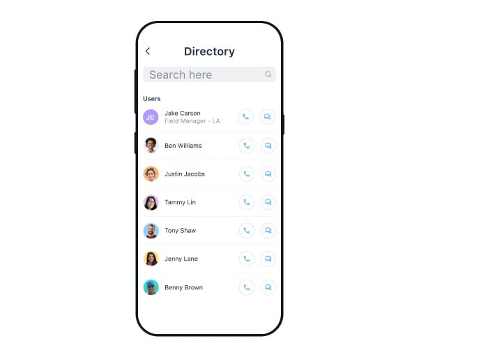 Illustration of Directory on mobile app