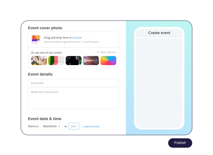 Illustration of creating an Event on Connecteam