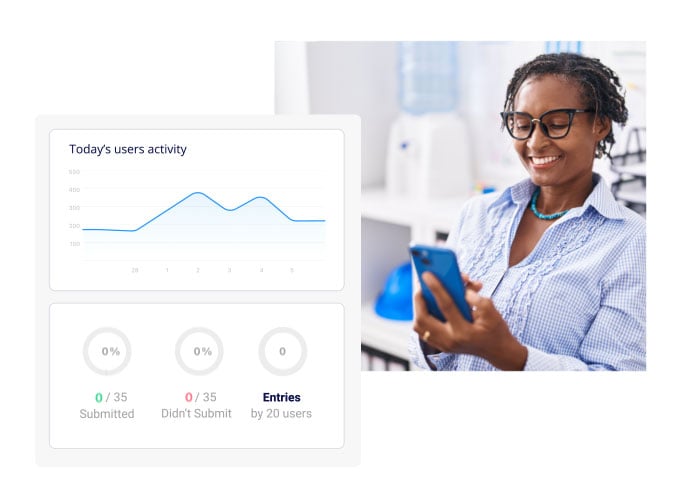 An employee fills out checklist in connectteam app