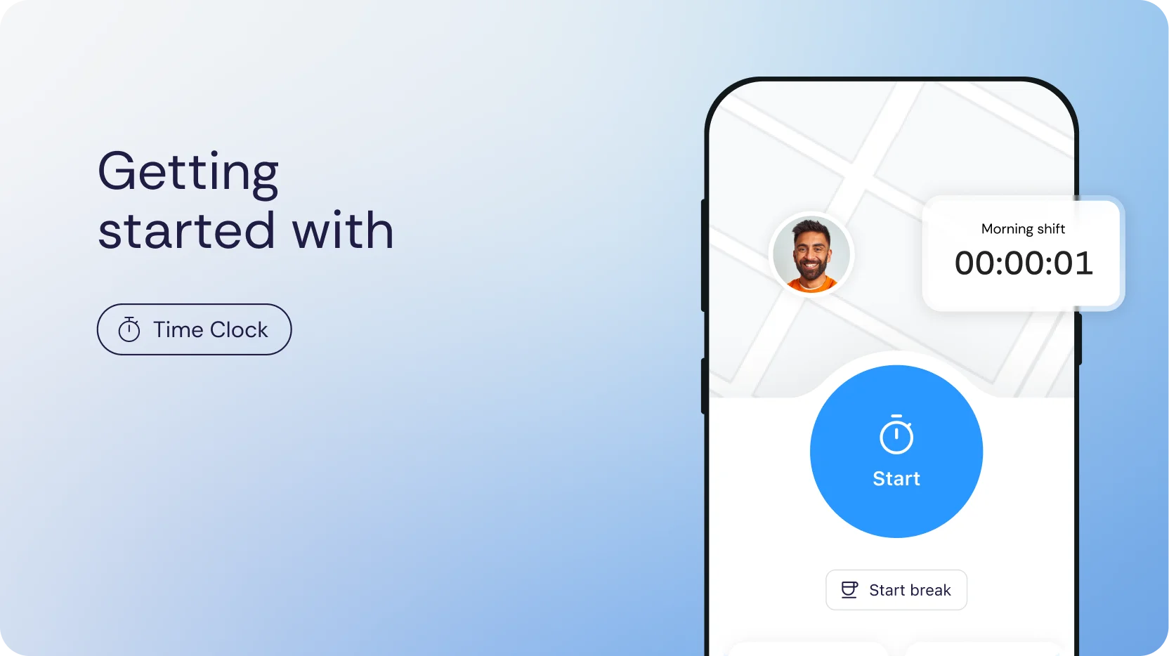 Connecteam's Time clock app interface